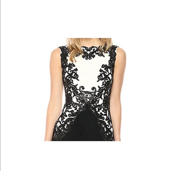 Tadashi Shoji Embellished Textured Crepe Gown - Picture 4 of 5